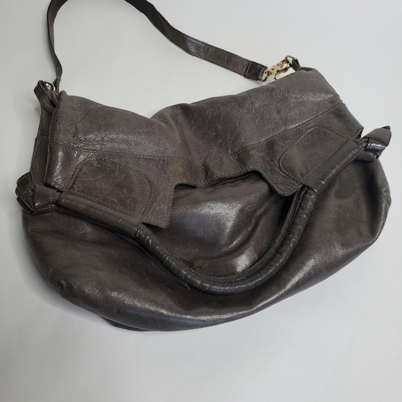 Foley & Corrina Gray Tote Bag Purse Leather - Picture 3 of 15